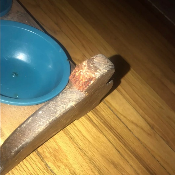 Handmade Wooden Painted Dog Feeder Dish Pet Canopy Two Bowl Holder Unique OOAK - Picture 7 of 7